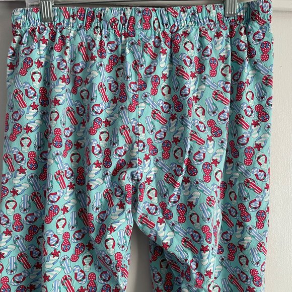 Vinyard Vines Beach Pajama Lounge Pants Size XS Blue Red Holiday Flip Flops PJ - Picture 7 of 16